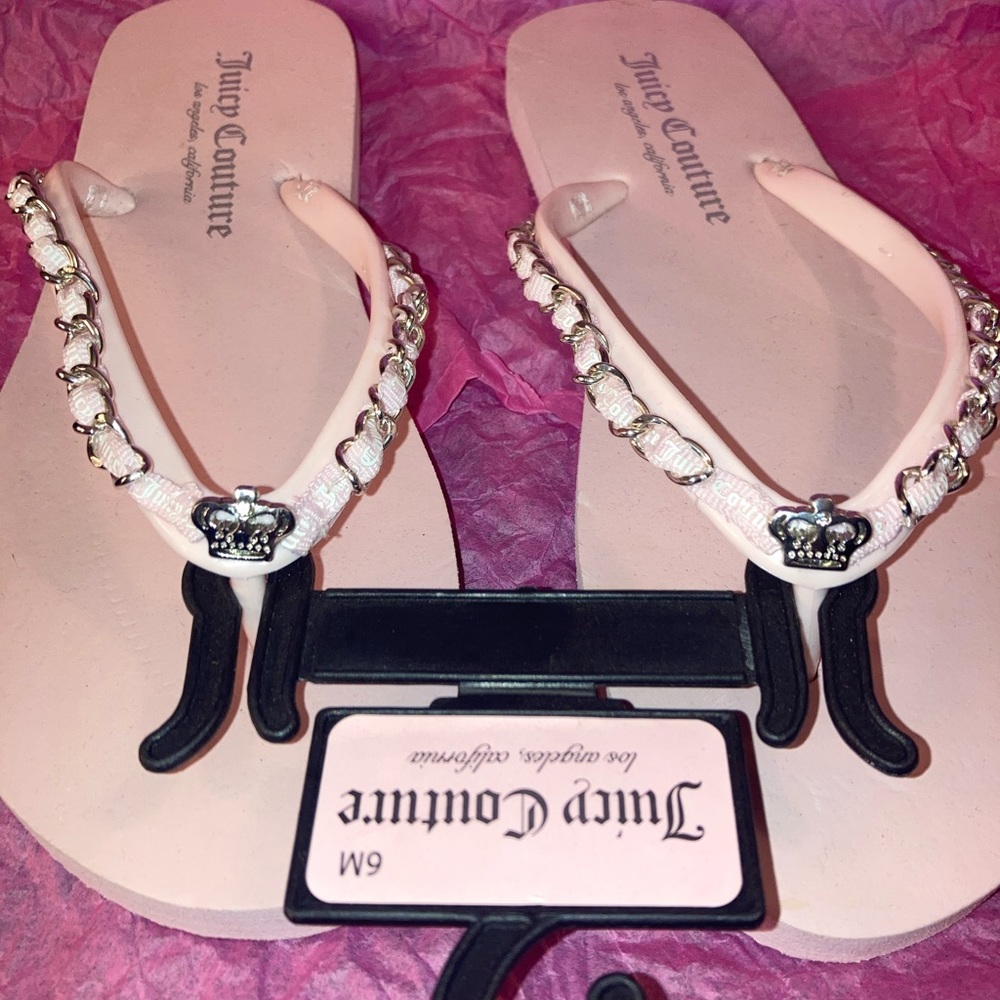 Brand new juicy couture pink flip flops